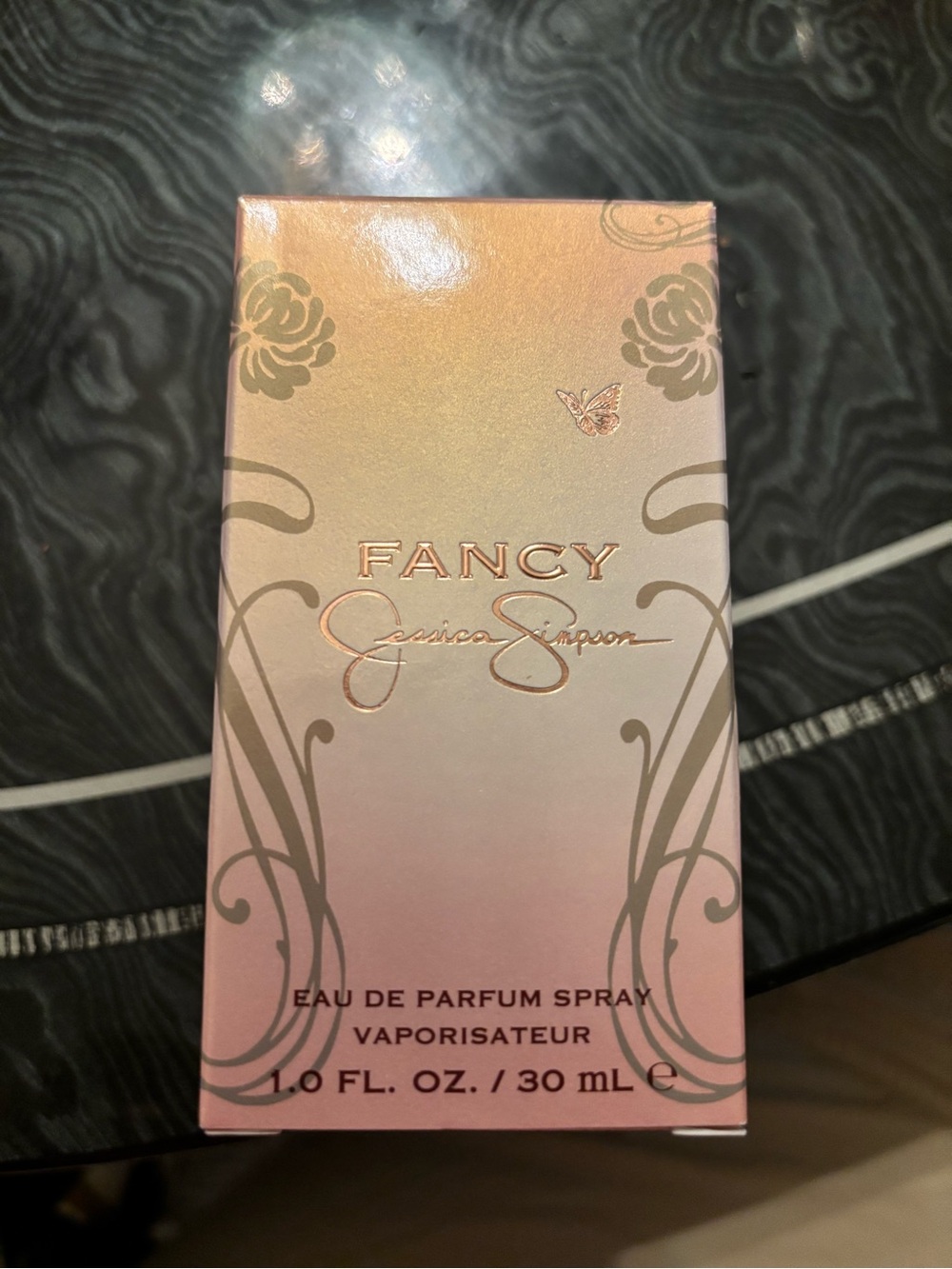 Jessica Simpson Pink to Cream Perfume Box with Gold Accents